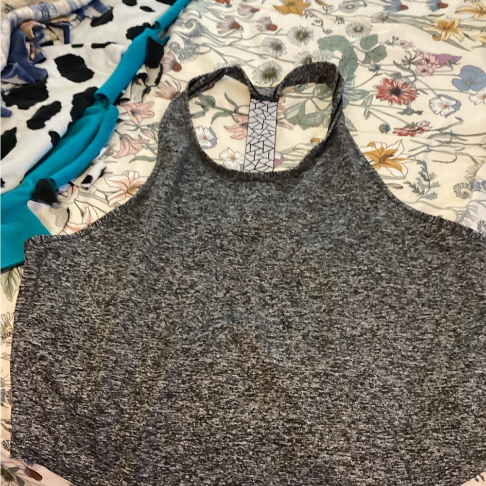 SHEIN Blue Gray Sleeveless Crop Tank Top